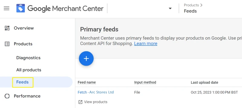 Create a product feed in Merchant Center