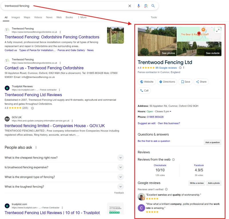 Example of a Knowledge Panel